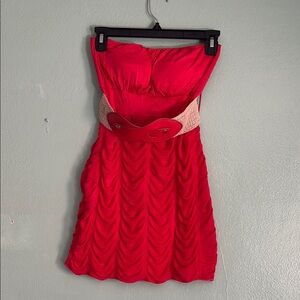 Chic Red Sweetheart Neckline Babydoll Mini Dress